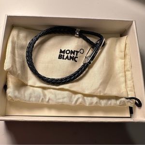 Montblanc blue leather bracelet with carabiner NWT all paperwork included